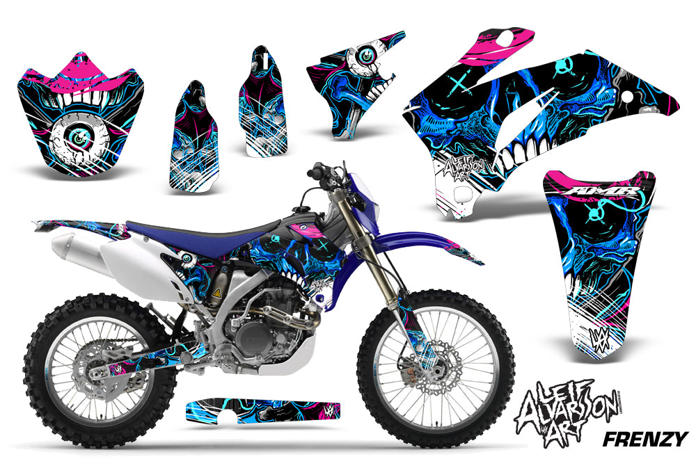 Dirt Bike Graphics Kit Decal Wrap For Yamaha WR250F 2007-2014 WR450F  2007-2011 FRENZY BLUE
