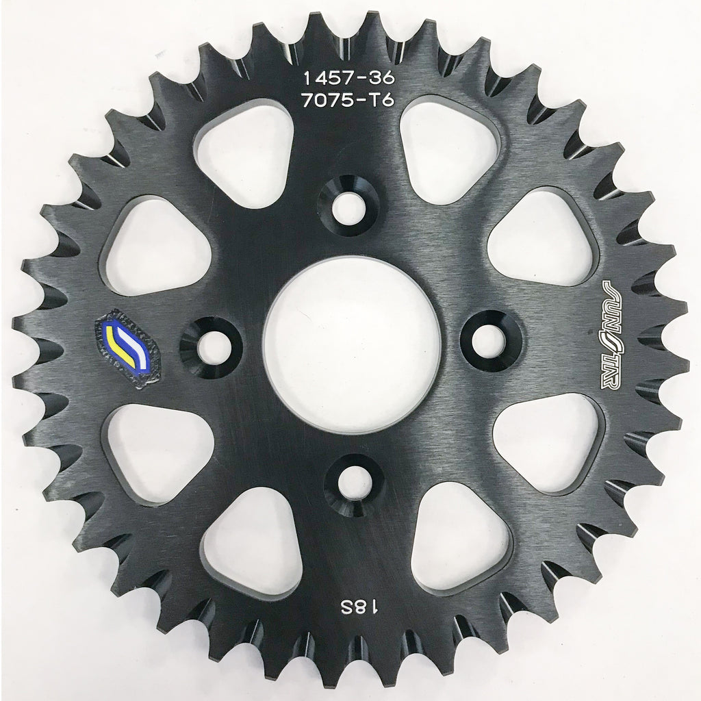 SUNSTAR REAR SPROCKET ALUMINUM BLACK 36T 5-145736BK