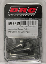 Load image into Gallery viewer, DRC ALUMINUM TAPER BOLTS TITANIUM M6X25MM 4/PK D58-52-425