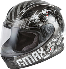 Load image into Gallery viewer, GMAX YOUTH GM-49Y BEASTS FULL-FACE HELMET DARK SILVER/BLACK YL G1498542