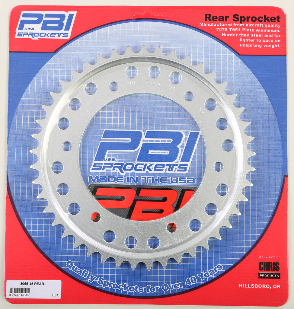 PBI REAR ALUMINUM SPROCKET 45T 3065-45-5-atv motorcycle utv parts accessories gear helmets jackets gloves pantsAll Terrain Depot