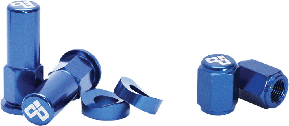 DUBYA RIM LOCK NUT & VALVE CAP KIT BLUE 68-051D