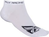 FLY RACING NO SHOW SOCKS WHITE/BLACK LG/XL 350-0394L