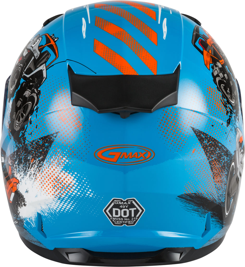 GMAX YOUTH GM-49Y BEASTS FULL-FACE HELMET BLUE/ORANGE/GREY YM G1498041