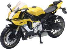 Load image into Gallery viewer, NEW-RAY REPLICA 1:12 SUPER SPORT BIKE 16 YAMAHA YZF-R1 YELLOW 57803B