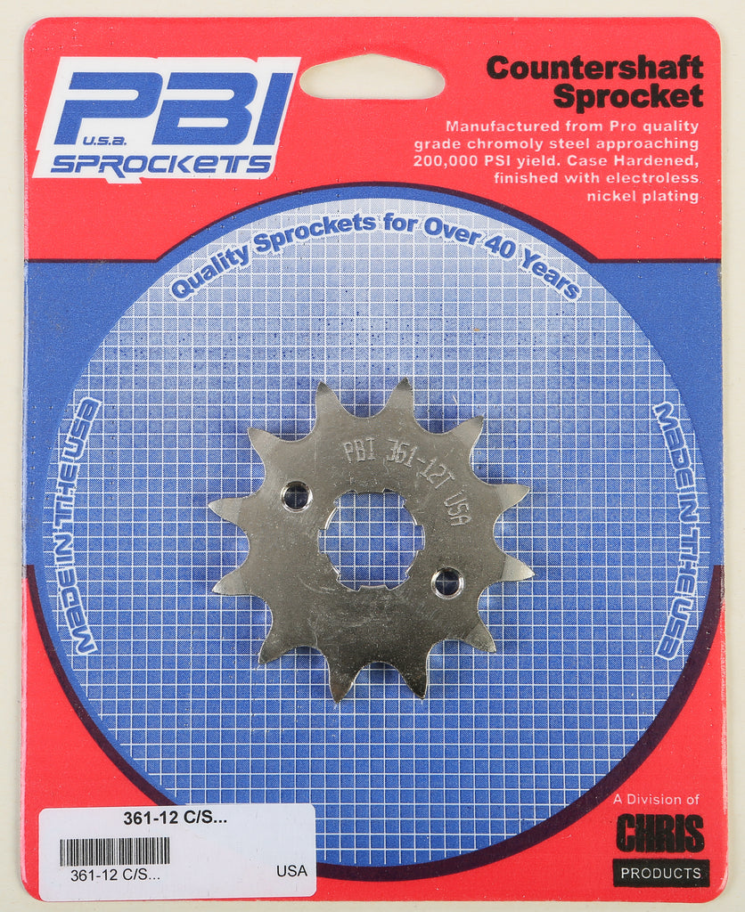 PBI COUNTERSHAFT STEEL SPROCKET 12T 361-12-atv motorcycle utv parts accessories gear helmets jackets gloves pantsAll Terrain Depot