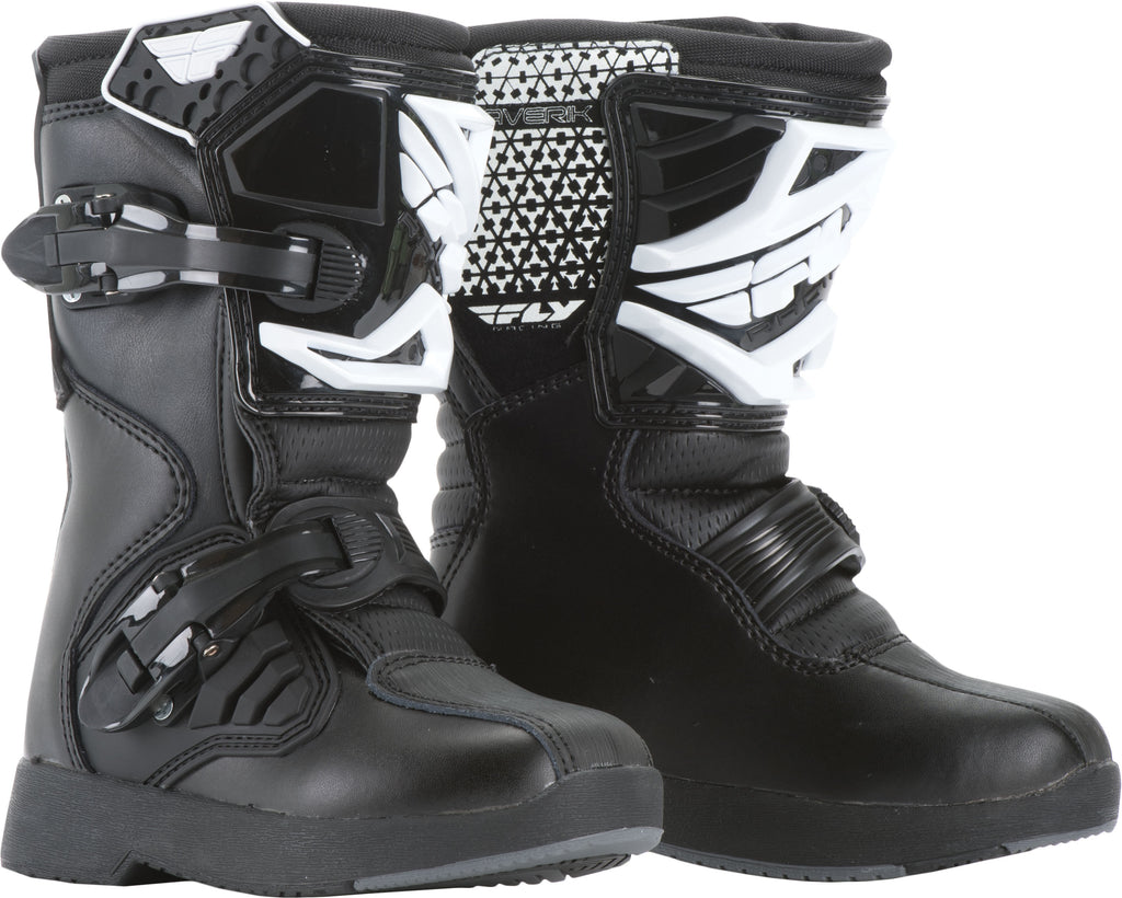 FLY RACING YOUTH MAVERIK BOOTS BLACK SZ Y11 364-55097