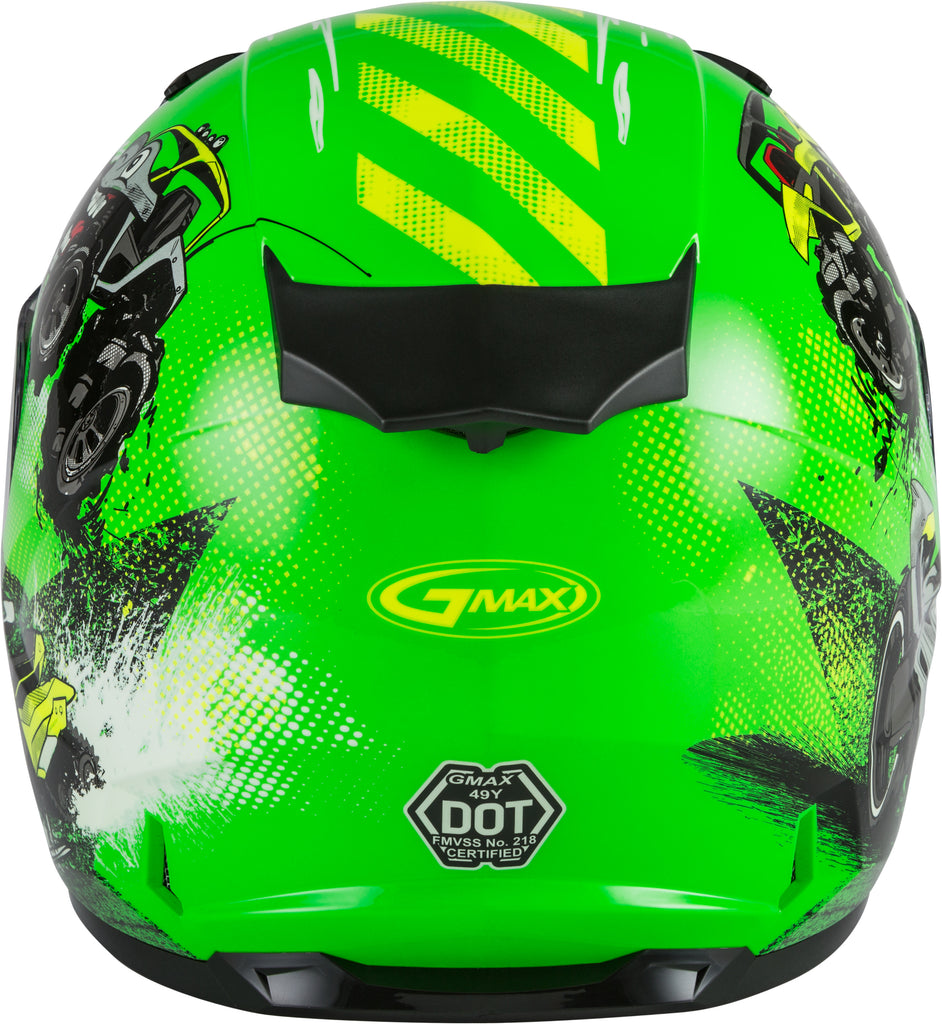 GMAX YOUTH GM-49Y BEASTS FULL-FACE HELMET NEON GREEN/HI-VIS YM G1498671