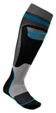 ALPINESTARS MX PLUS-1 SOCKS BLACK/CYAN LG 4701820-1079-L