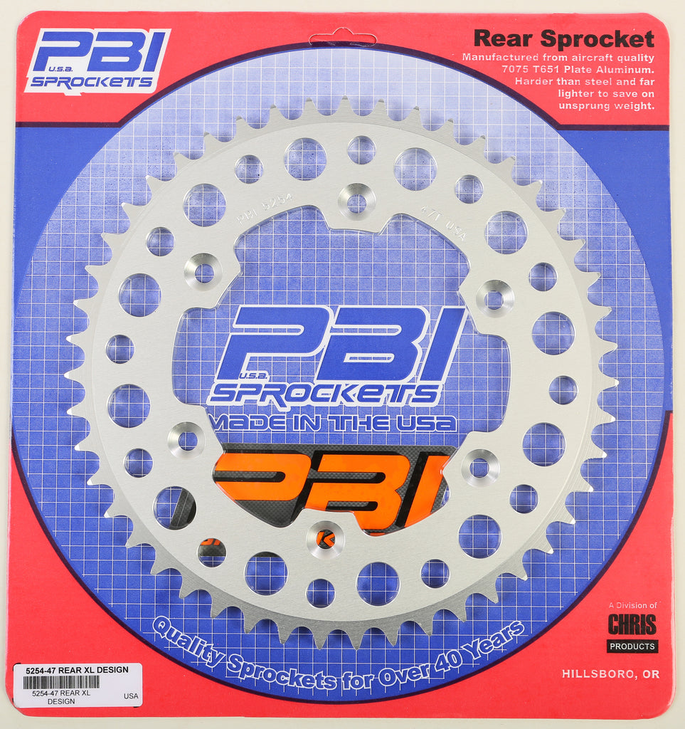 PBI REAR ALUMINUM SPROCKET 47T 5254-47-3