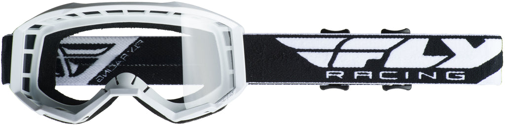 FLY RACING YOUTH FOCUS GOGGLE WHITE W/CLEAR LENS FLC-009