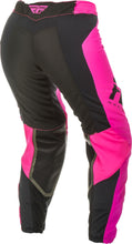 Load image into Gallery viewer, FLY RACING WOMEN&#39;S LITE RACE PANTS NEON PINK/BLACK SZ 22 191361057908