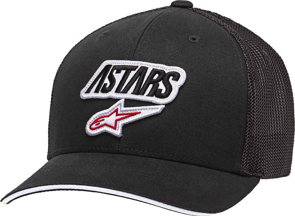 ALPINESTARS RACE ANGLE MESH HAT BLACK/BLACK SM/MD CURVED BILL 1139-81540-1010-S/M