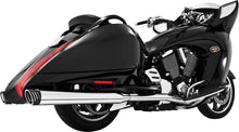 Load image into Gallery viewer, FREEDOM DUALS W/4&quot; MUFFLER CHROME/BLAC CROSS CO TOUR CROSSROADS LE MV00017