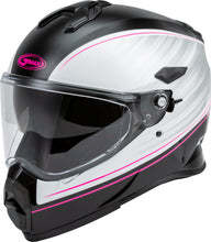 Load image into Gallery viewer, GMAX AT-21 ADVENTURE RALEY HELMET BLACK/WHITE/PINK XS G1211403