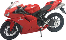 Load image into Gallery viewer, NEW-RAY REPLICA 1:12 SUPER SPORT BIKE DUCATI 1198 RED 57143A