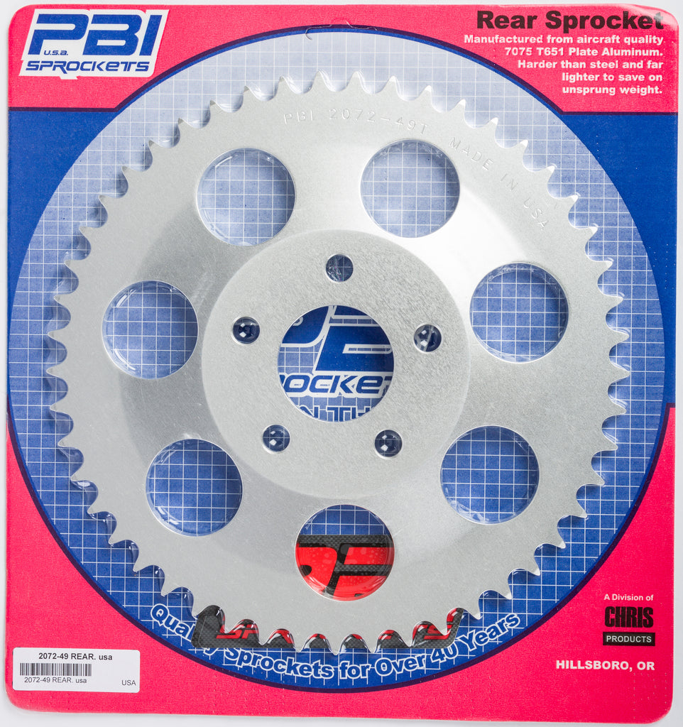 PBI REAR ALUMINUM SPROCKET 49T 2072-49-HD-atv motorcycle utv parts accessories gear helmets jackets gloves pantsAll Terrain Depot