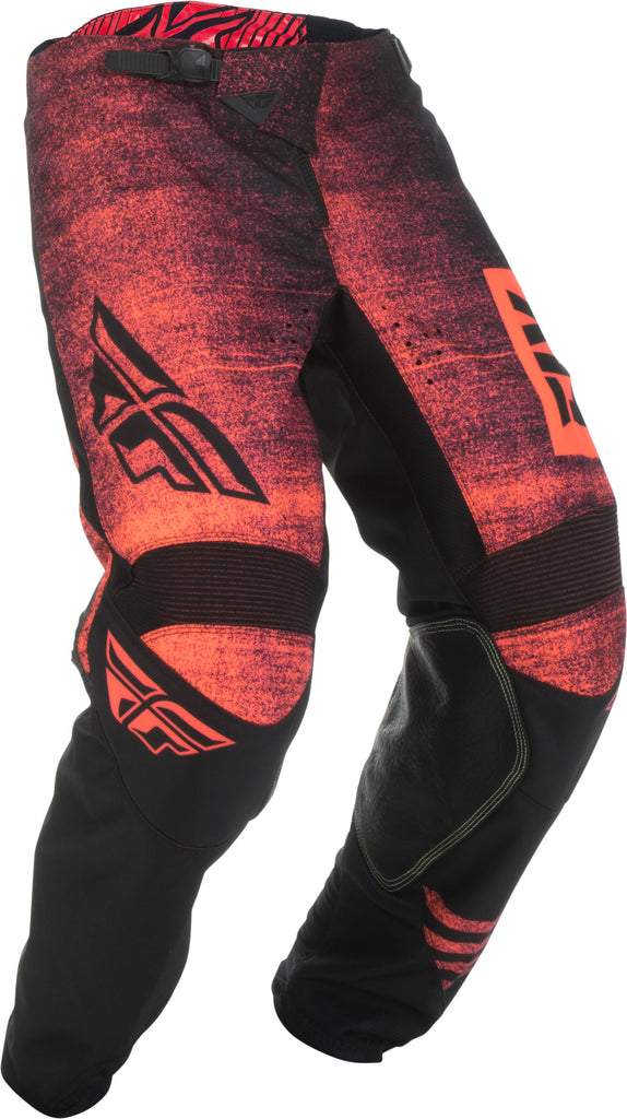 FLY RACING KINETIC NOIZ PANTS NEON RED/BLACK SZ 20 372-53220