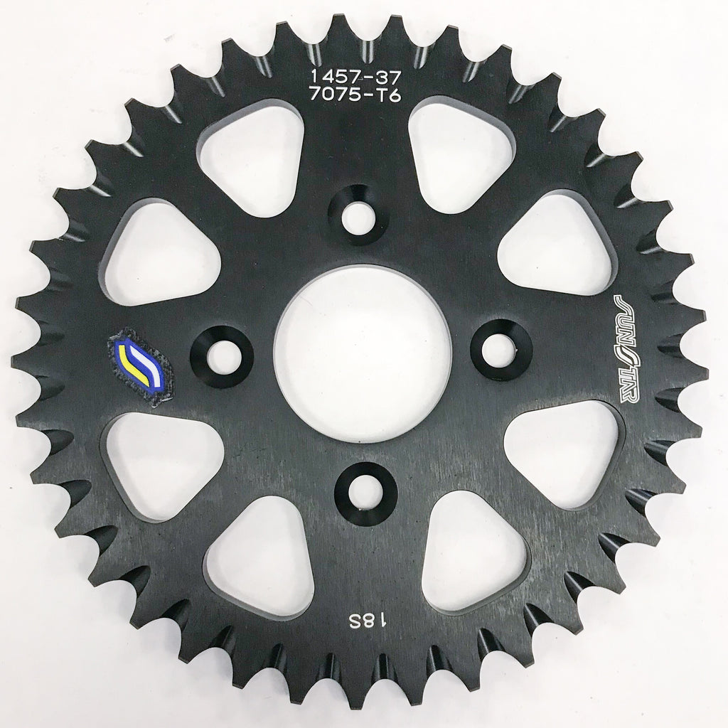 SUNSTAR REAR SPROCKET ALUMINUM BLACK 37T 5-145737BK