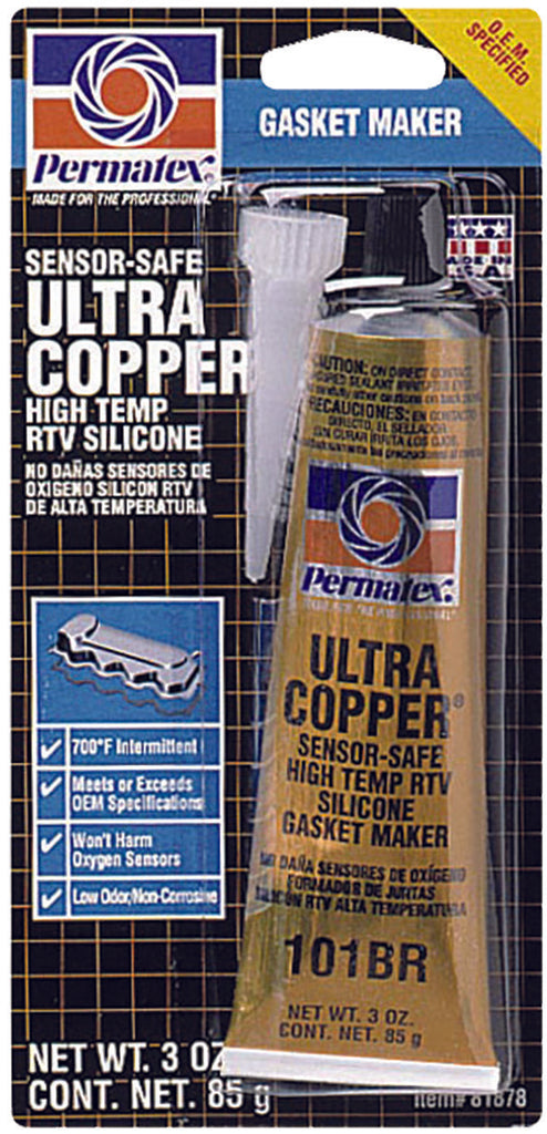 PERMATEX ULTRA COPPER SILICONE GASKET SEALANT 3OZ 81878