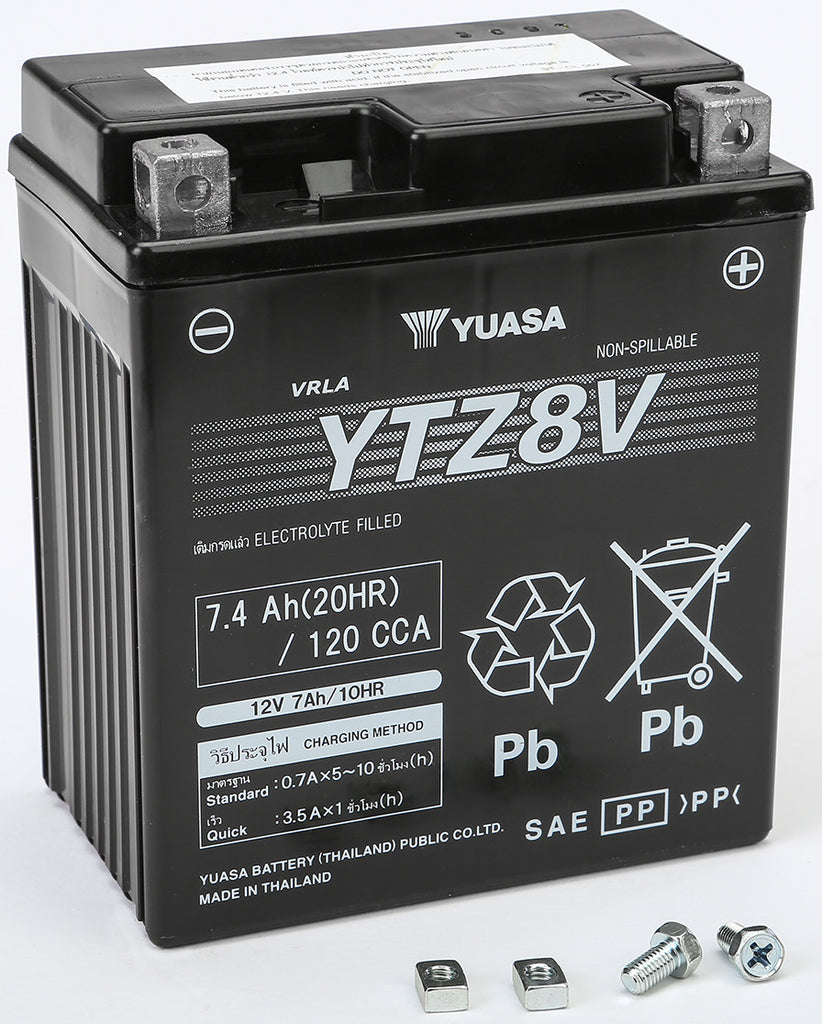 YUASA BATTERY YTZ8V SEALED FACTORY ACTIVATED YUAM728ZV