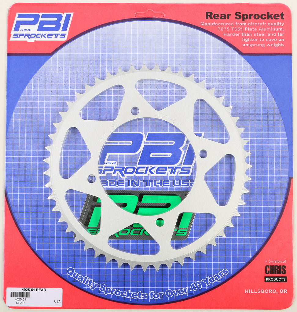 PBI REAR ALUMINUM SPROCKET 51T 4025-51-1-atv motorcycle utv parts accessories gear helmets jackets gloves pantsAll Terrain Depot