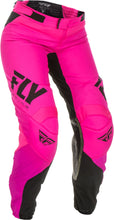 Load image into Gallery viewer, FLY RACING WOMEN&#39;S LITE RACE PANTS NEON PINK/BLACK SZ 22 191361057908