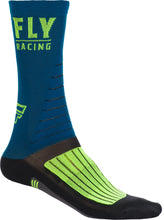 Load image into Gallery viewer, FLY RACING FLY FACTORY RIDER SOCKS NAVY/HI-VIS/BLACK LG/XL SPX009600-C2