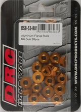 Load image into Gallery viewer, DRC ALUMINUM FLANGE NUTS GOLD M6X12MM 20/PK D58-53-801