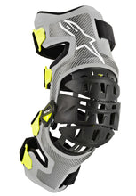 Load image into Gallery viewer, ALPINESTARS BIONIC 7 KNEE SET SILVER/YELLOW LG 6501319-195-L