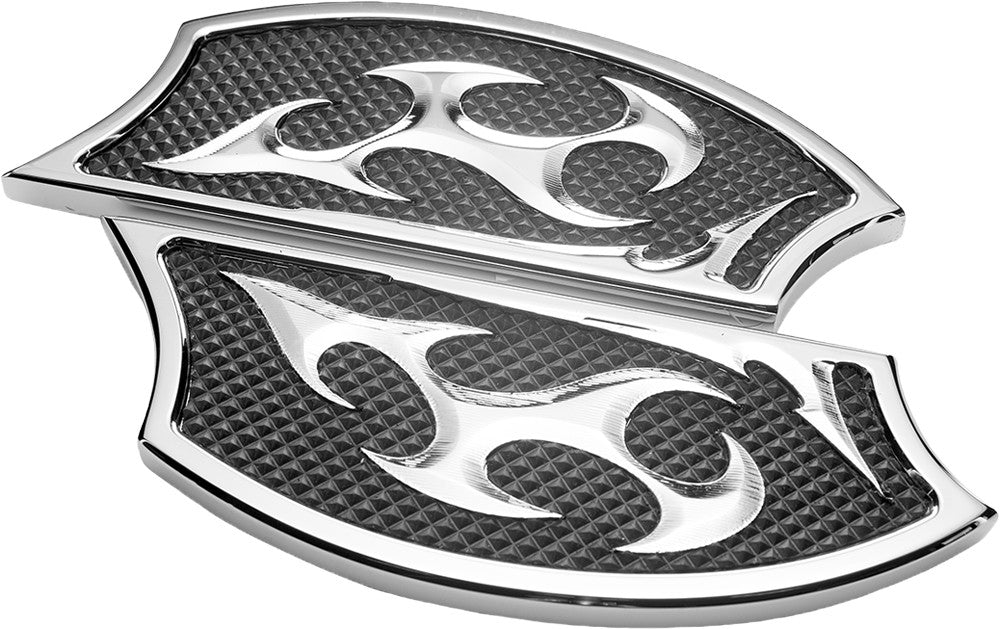 PREC. BILLET FLOORBOARDS PASSENGER ACE'S WILD CHROME ACE-420-ALL-CHR