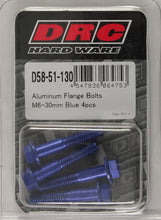 Load image into Gallery viewer, DRC ALUMINUM FLANGE BOLTS BLUE M6X30MM 4/PK D58-51-130