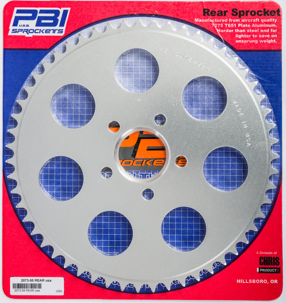 PBI REAR ALUMINUM SPROCKET 55T 2073-55-HD