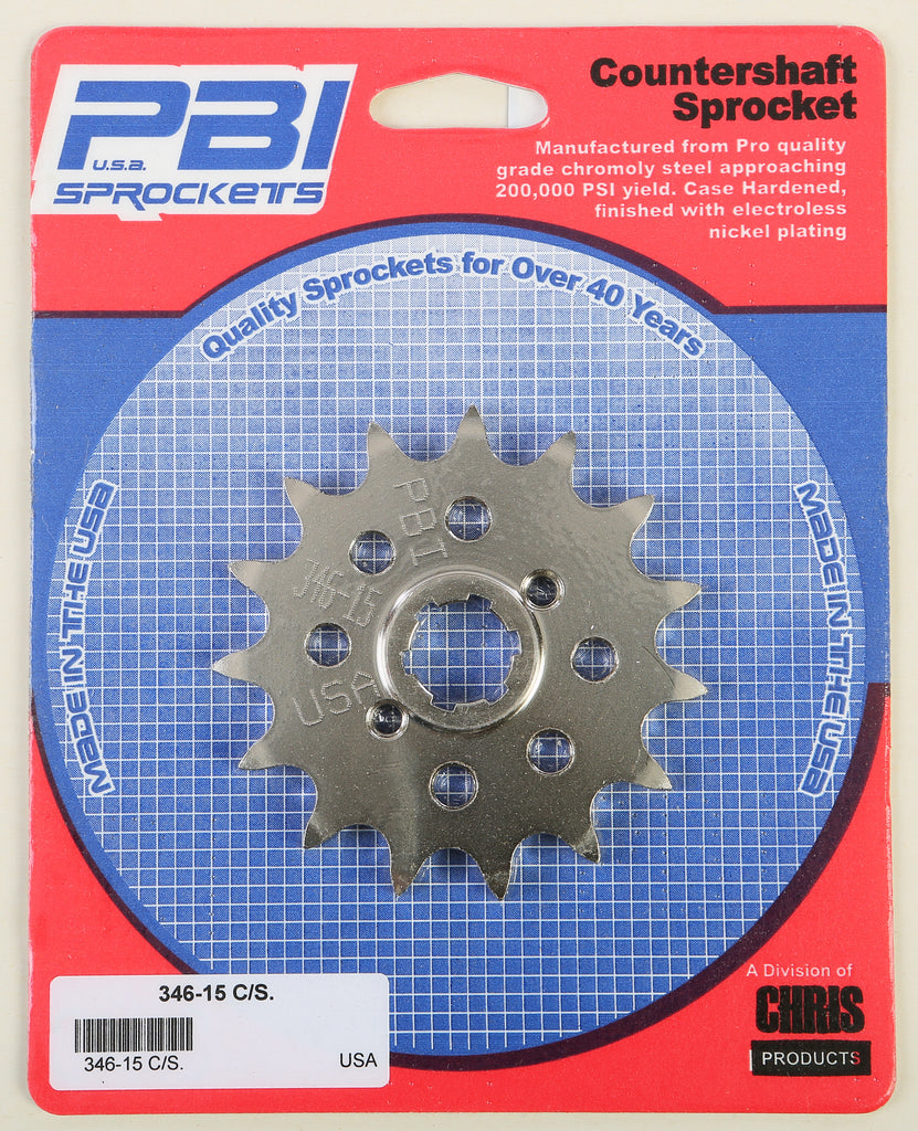 PBI COUNTERSHAFT STEEL SPROCKET 15T 346-15-atv motorcycle utv parts accessories gear helmets jackets gloves pantsAll Terrain Depot