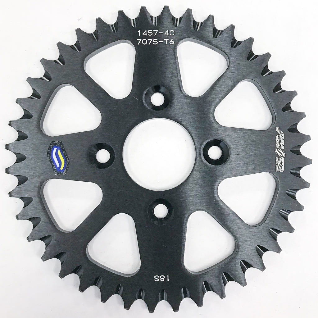 SUNSTAR REAR SPROCKET ALUMINUM BLACK 40T 5-145740BK