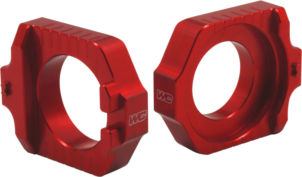 WORKS AXLE BLOCKS ELITE KTM/HUS RED 17-255