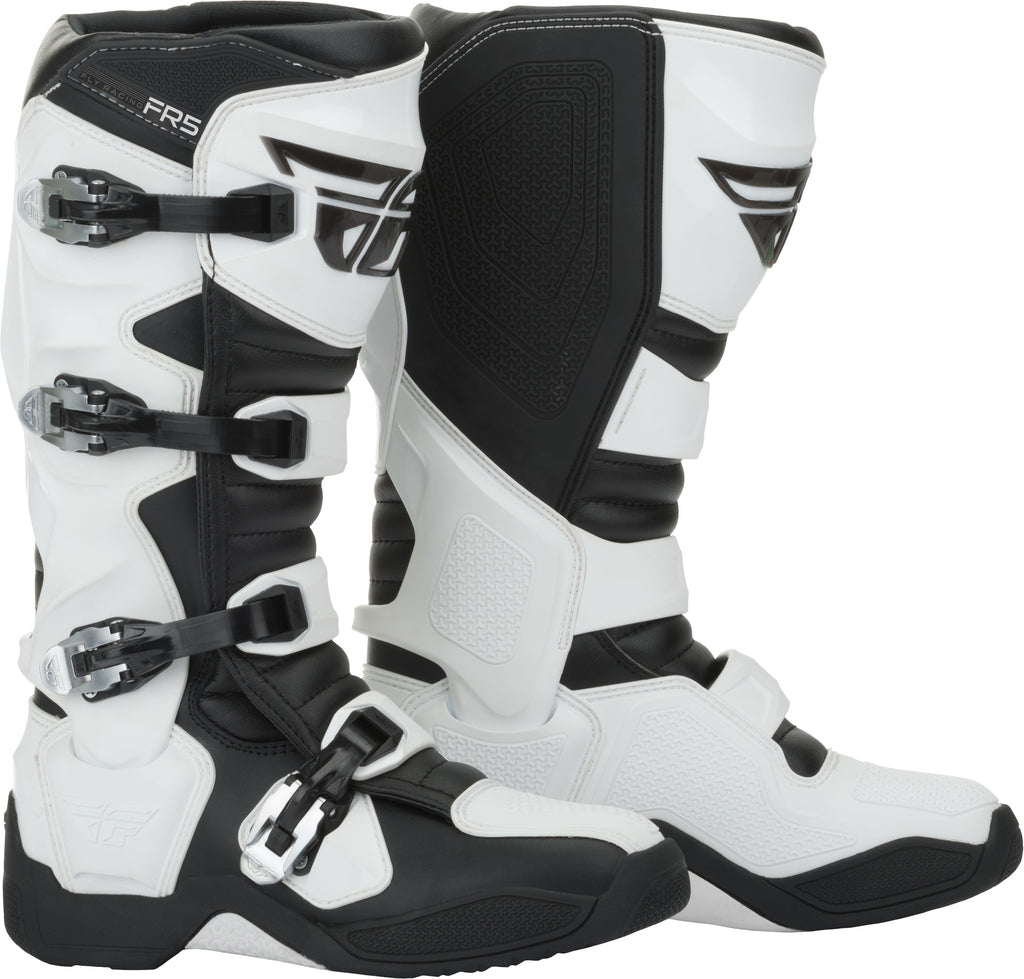 FLY RACING FR5 BOOTS WHITE SZ 10 364-70410