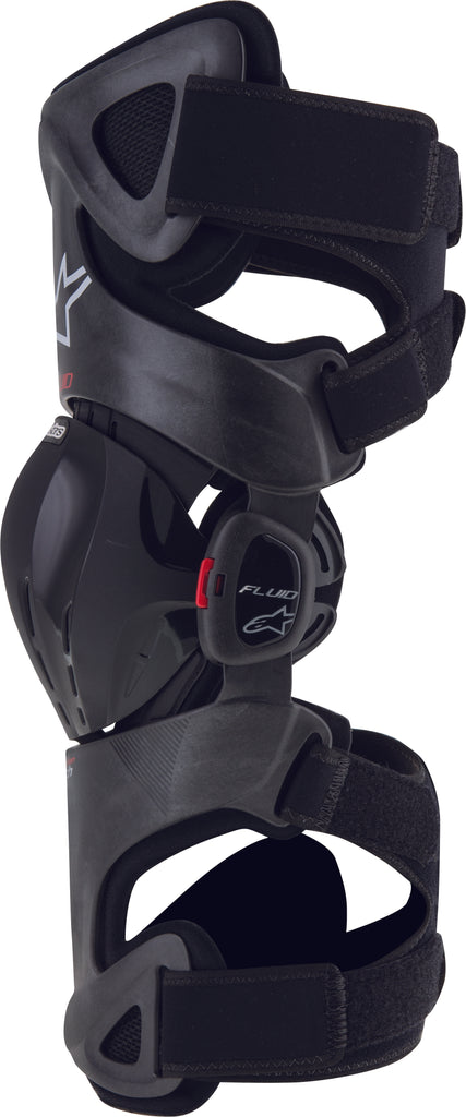 ALPINESTARS FLUID TECH CARBON KNEE BRACE RIGHT BLACK/RED/WHITE XL-2X 6500316-1430-LXX