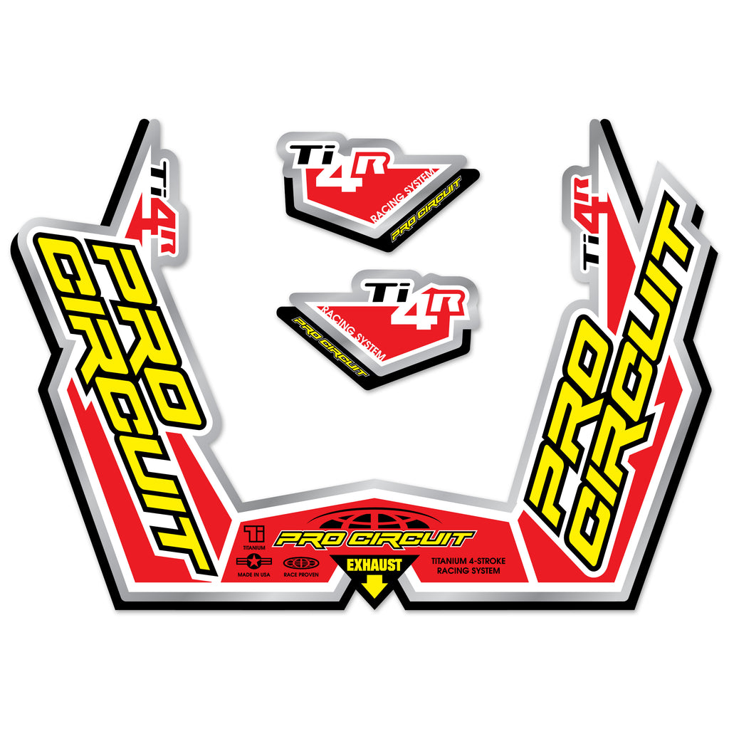 PRO CIRCUIT TI-4R STICKER KIT REPLACEMENT MUFFLER STICKERS DC09TI4R