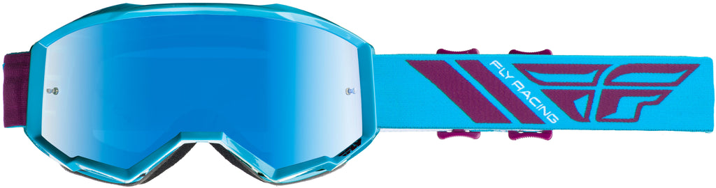 FLY RACING ZONE GOGGLE BLUE/PORT W/BLUE MIRROR LENS W/POST FLA-015