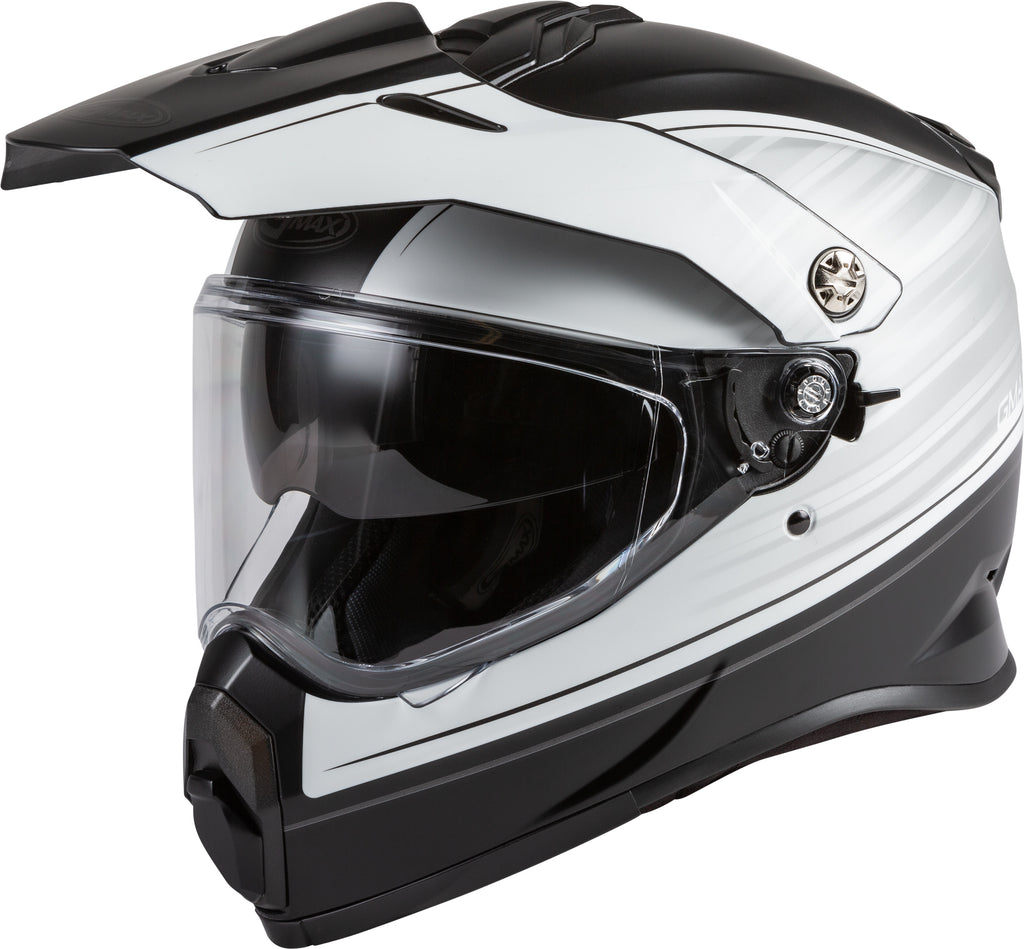 GMAX AT-21 ADVENTURE RALEY HELMET MATTE BLACK/WHITE MD G1211075