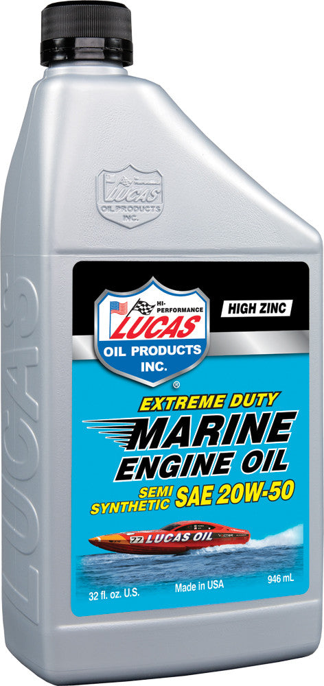 LUCAS MARINE ENGINE OIL 20W-50 SEMI-SYN. 1QT 10654