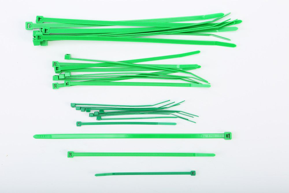 HELIX ASSORTED CABLE TIES GREEN 30/PK 303-4684-atv motorcycle utv parts accessories gear helmets jackets gloves pantsAll Terrain Depot