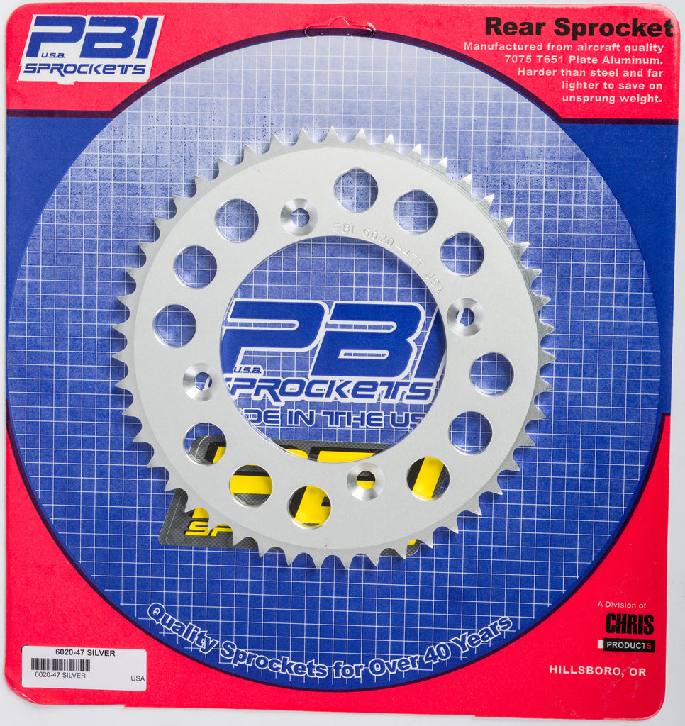 PBI REAR ALUMINUM SPROCKET 47T 6020-47