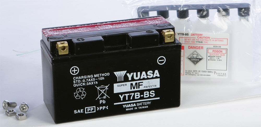 YUASA BATTERY YT7B-BS MAINTENANCE FREE YUAM62T7B-atv motorcycle utv parts accessories gear helmets jackets gloves pantsAll Terrain Depot