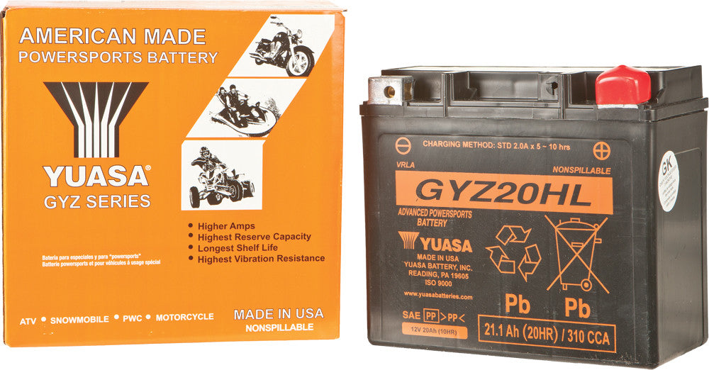 YUASA BATTERY GYZ20HL SEALED FACTORY ACTIVATED YUAM720GH-atv motorcycle utv parts accessories gear helmets jackets gloves pantsAll Terrain Depot