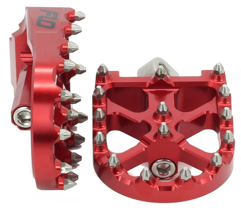 FLO MOTORSPORTS BMX STYLE FOOT PEGS RED FPEG-800V3R