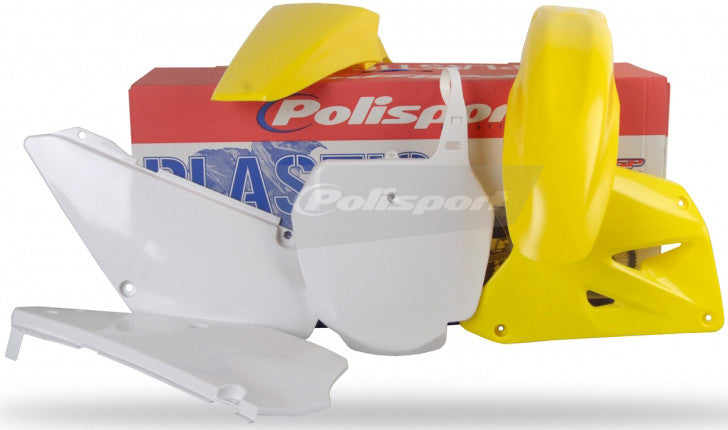 POLISPORT PLASTIC BODY KIT YELLOW/WHITE 90161