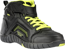 Load image into Gallery viewer, FLY RACING M21 LEATHER RIDING SHOES BLACK/HI-VIS SZ 07 #5161 361-987~07