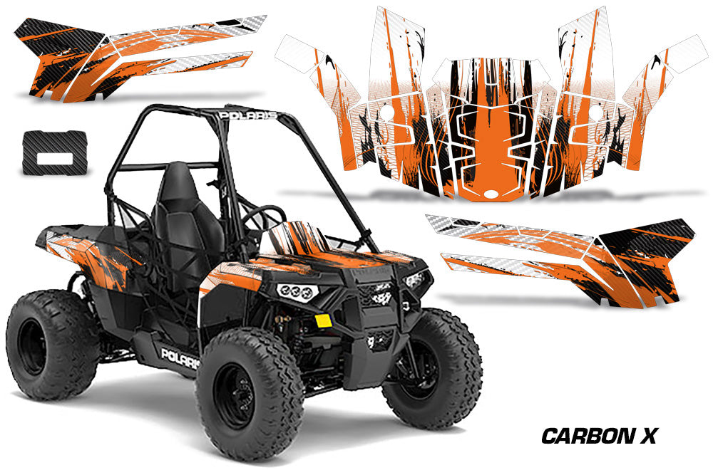 ORV Decal Graphics Kit ATV Wrap For Polaris Sportsman ACE 150 2017-2018 CARBONX ORANGE-atv motorcycle utv parts accessories gear helmets jackets gloves pantsAll Terrain Depot